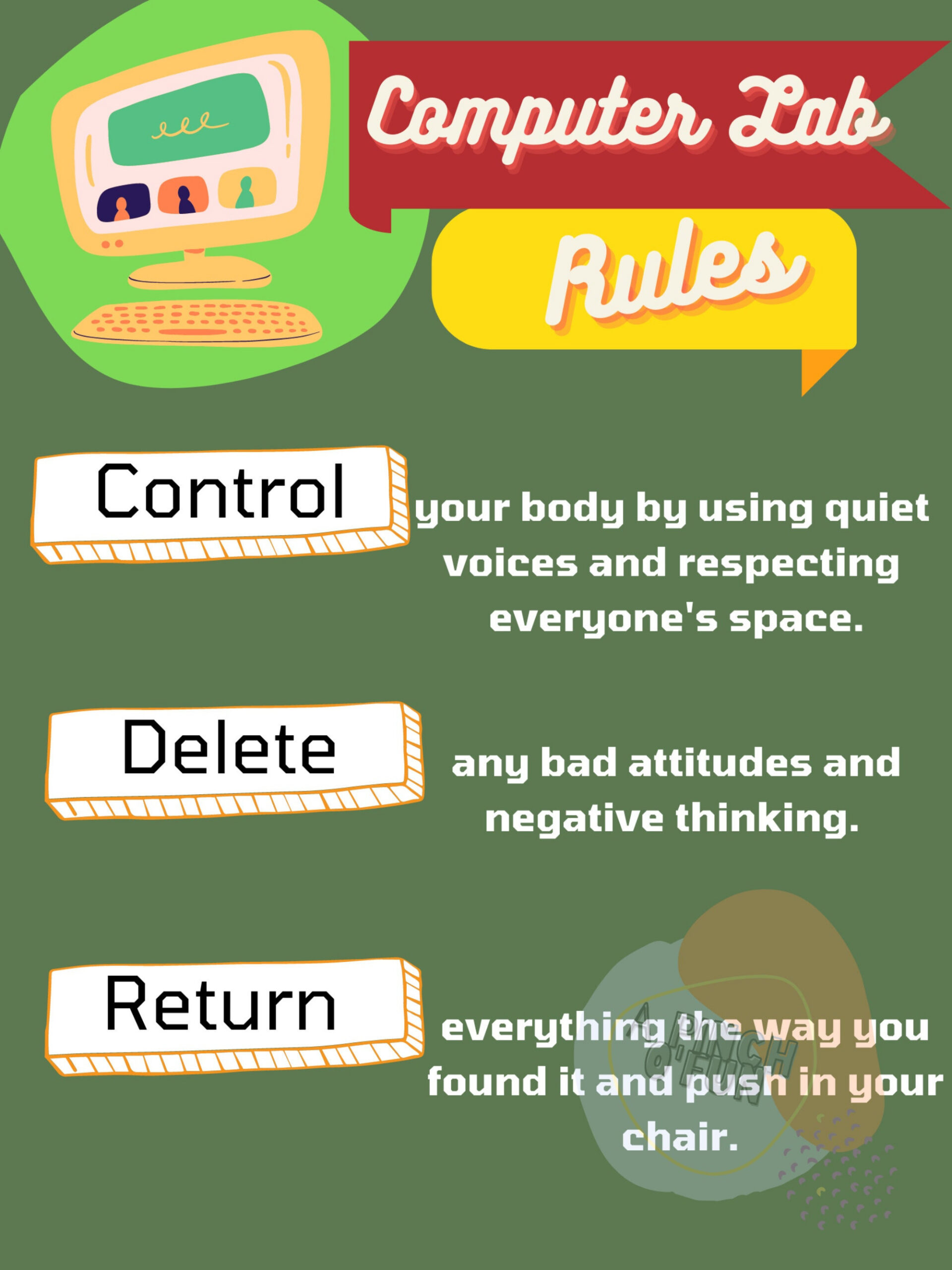 Printable Computer Sciencelab Rules Poster Wall Decor Modern within Free Printable Computer Lab Posters