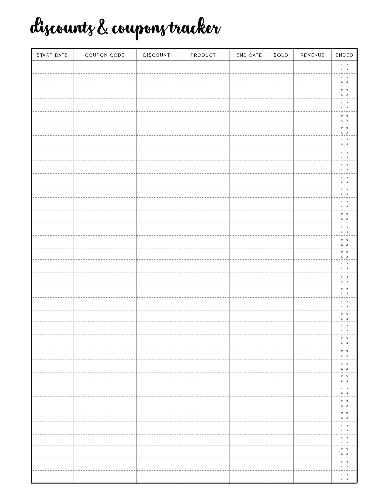 Printable Discounts And Coupons Tracker - World Of Printables regarding Free Printable Coupon Spreadsheet