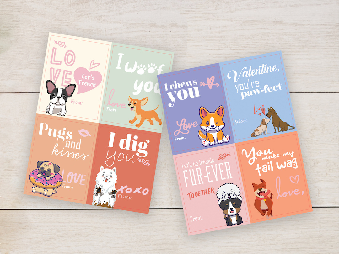 Printable Dog Valentine'S Day Cards - The Dog Guide San Antonio for Free Printable Dog Valentines Day Cards