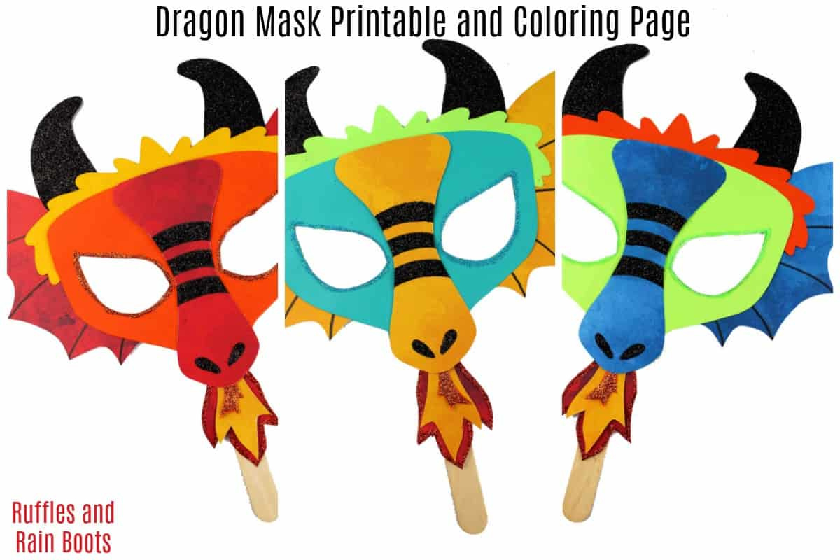 Printable Dragon Mask - Coloring Page And Template - Ruffles And with regard to Dragon Mask Printable Free