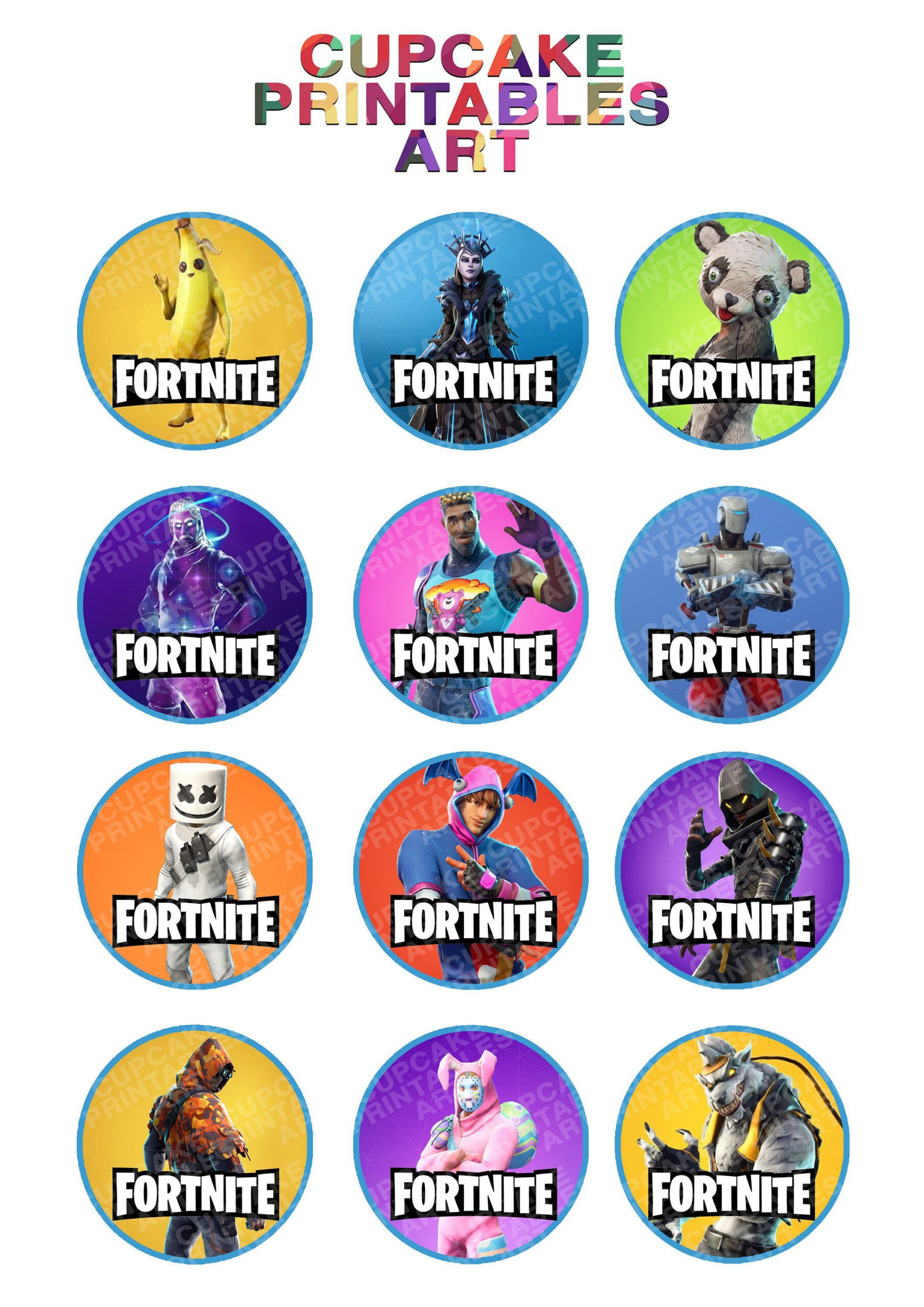 Printable Fortnite Cupcake Toppers pertaining to Free Printable Fortnite Cupcake Toppers