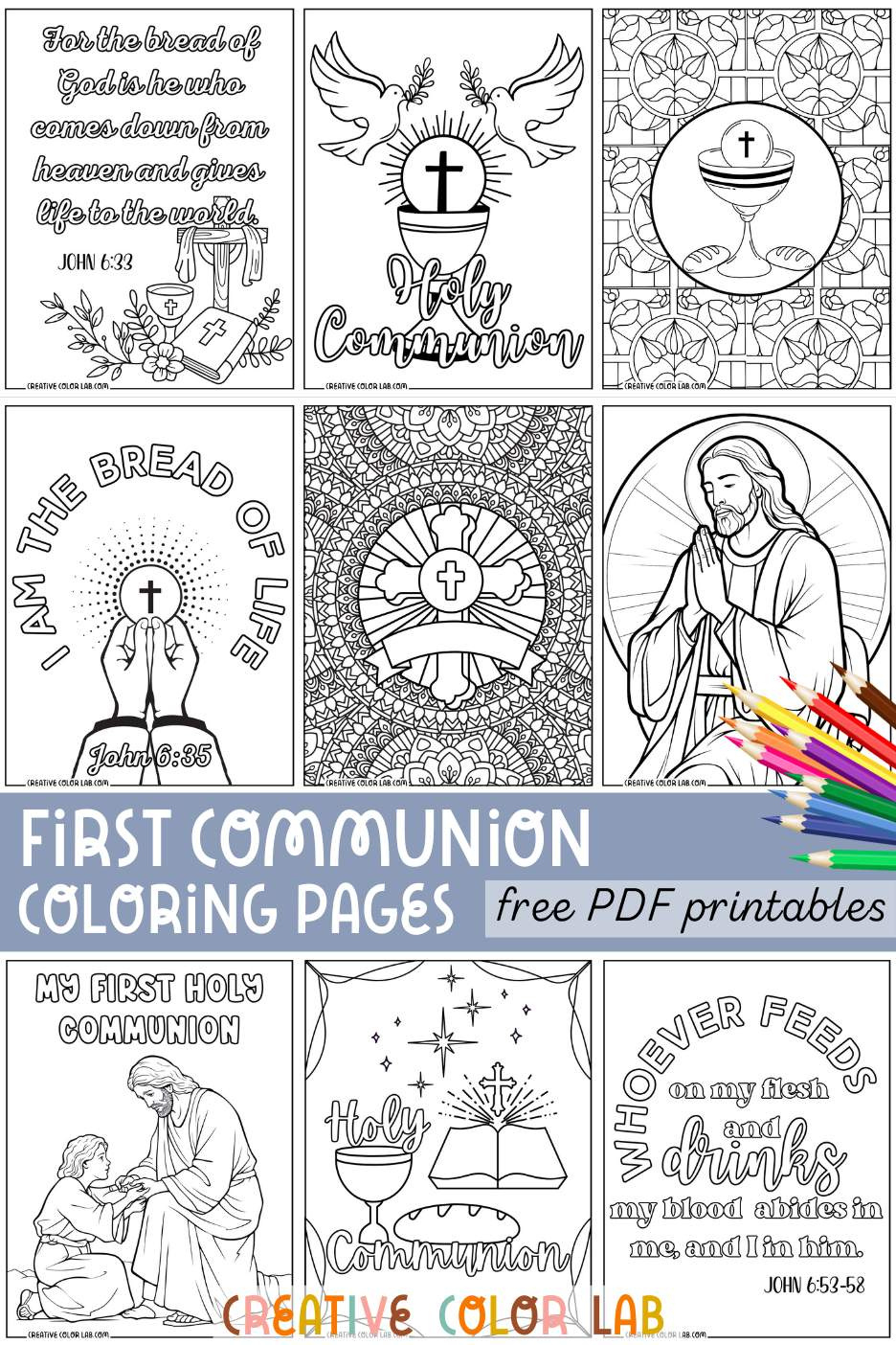 Printable, Free First Communion Coloring Page in First Communion Printables Free
