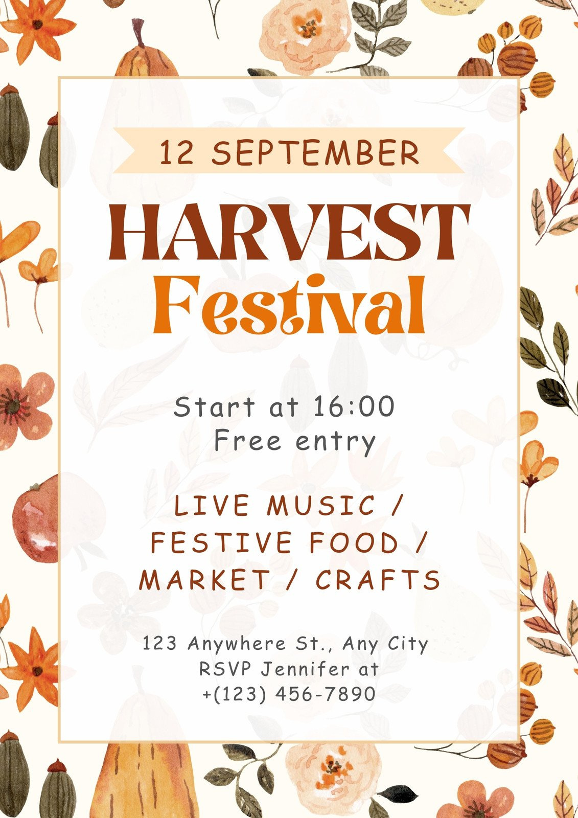 Printable Free To Edit Fall Flyer Templates | Canva for Free Printable Fall Festival Flyer Templates