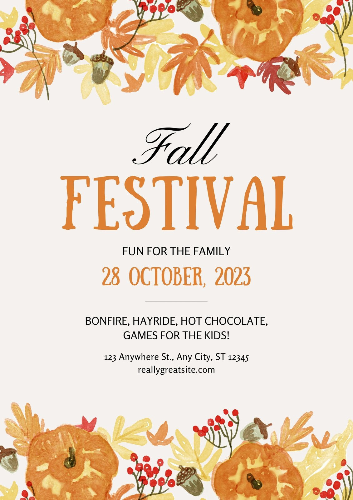 Printable Free To Edit Fall Flyer Templates | Canva with Free Printable Fall Flyer Templates