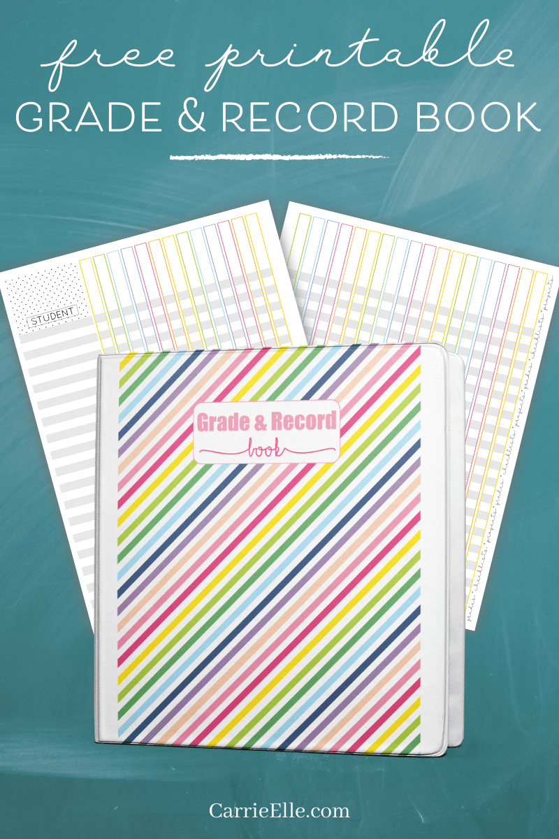 Printable Grade Book For Teachers - Carrie Elle within Free Printable Gradebook Sheets For Teachers
