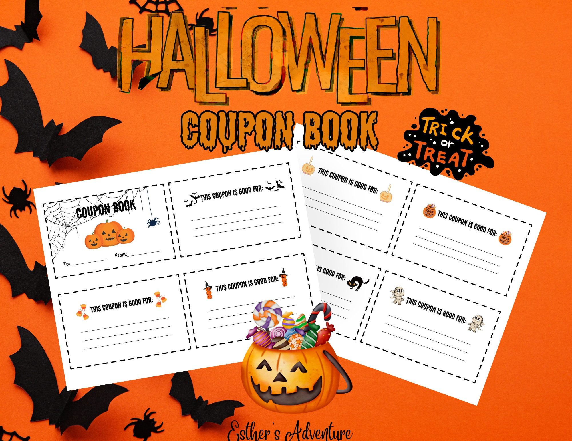 Printable Halloween Coupon Book, Printable Trick Or Treat pertaining to Free Printable Halloween Candy Coupons