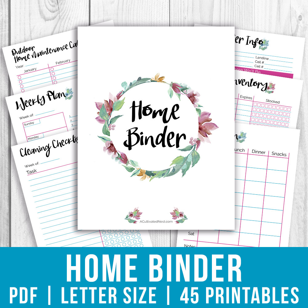 Printable Home Management Binder- Watercolor with regard to Home Management Binder Free Printables 2018