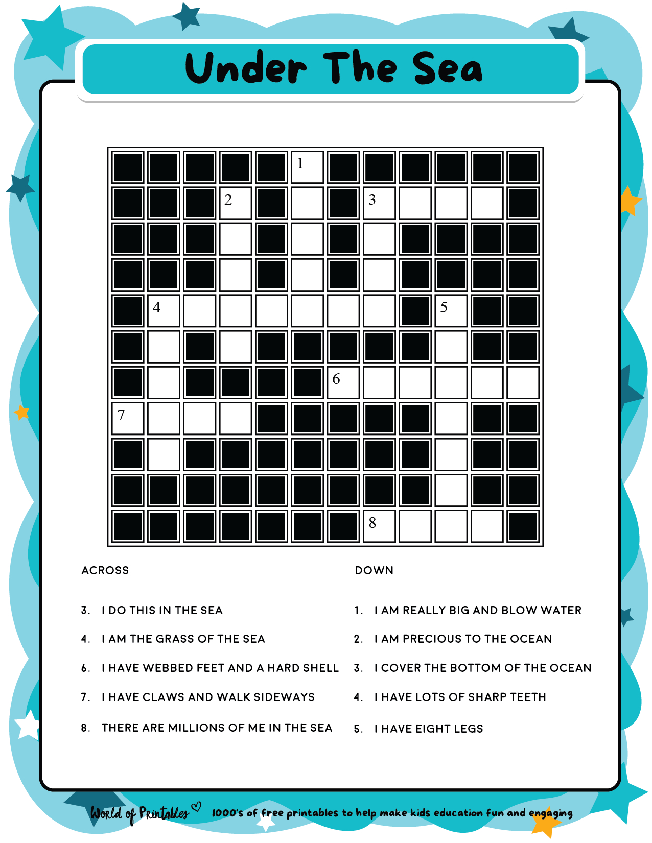 Printable Kids Crossword Puzzles - World Of Printables for Free Online Printable Crossword Puzzles