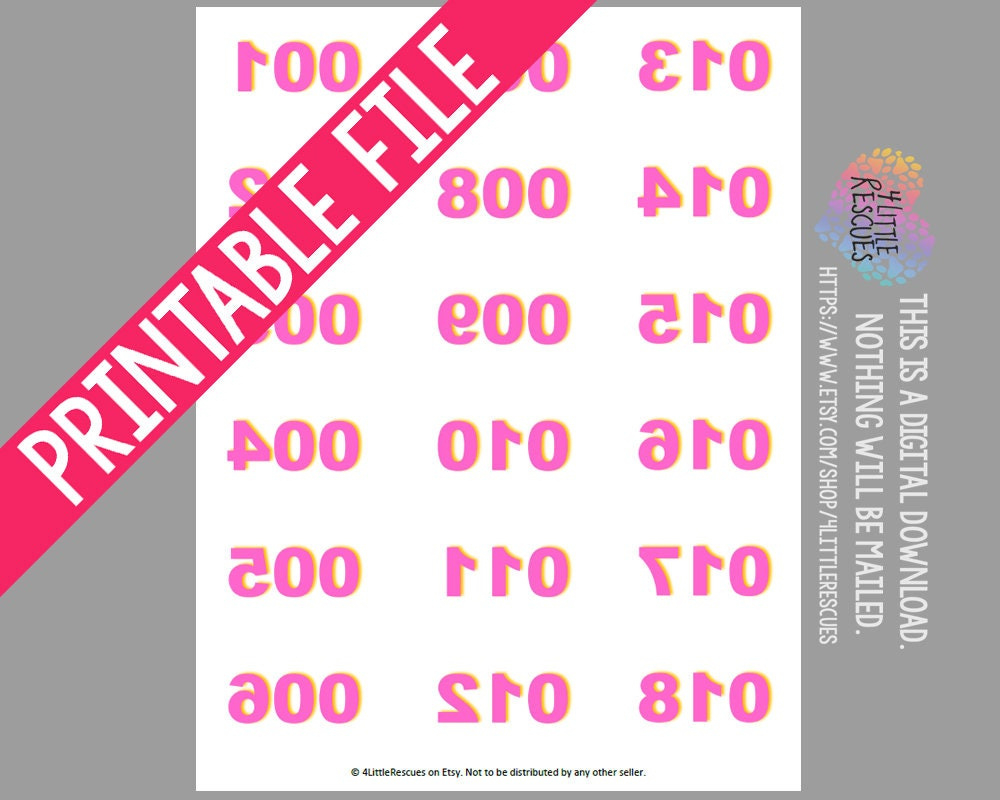 Printable: Live Facebook Sales Reverse Numbers 1-500 | Mirror Image Tags |  Pink And Gold | Black And Pink | Printable Pdf | Jewelry Sale intended for Free Printable Live Sale Numbers