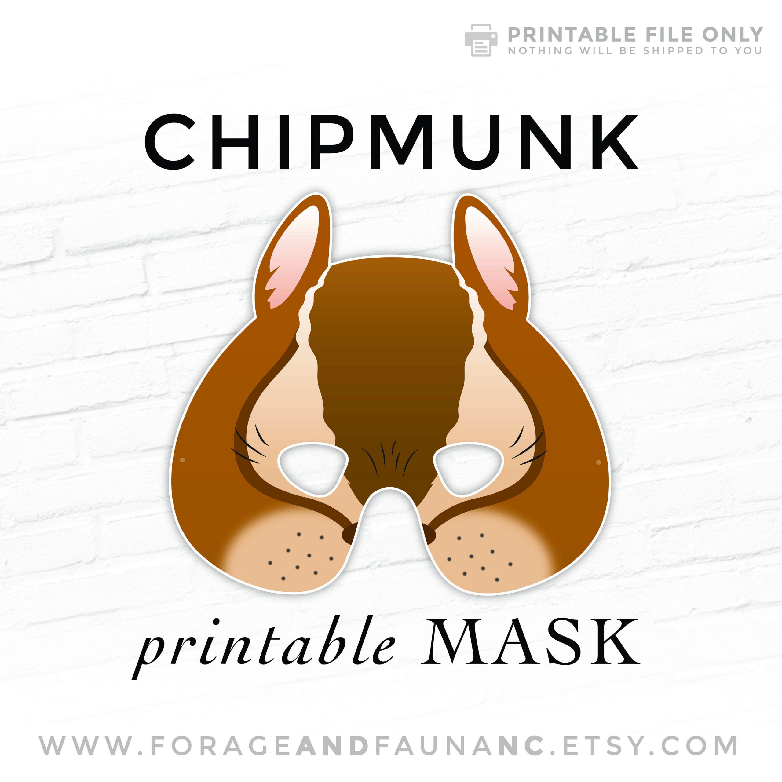 Printable Mask, Halloween, Animal Mask, Chipmunk Mask, Alvin intended for Free Printable Chipmunk Mask