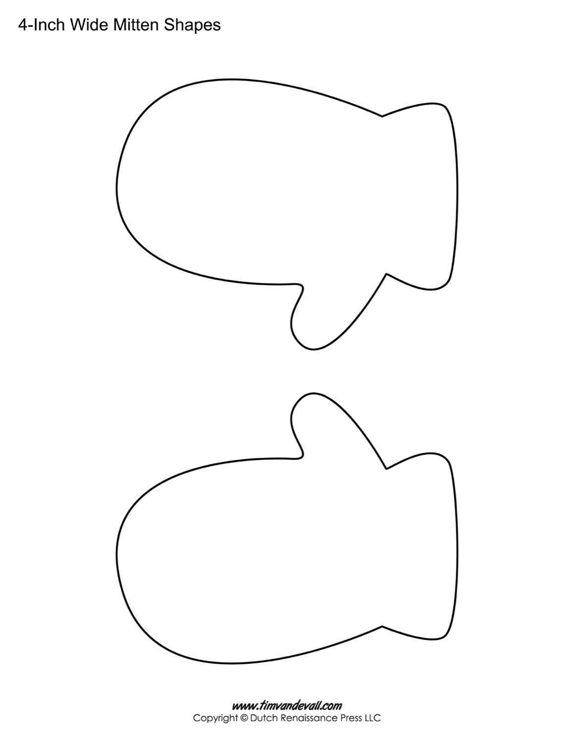 Printable Mitten Templates | Blank Mitten Shape Pdfs in Free Mitten Template Printable