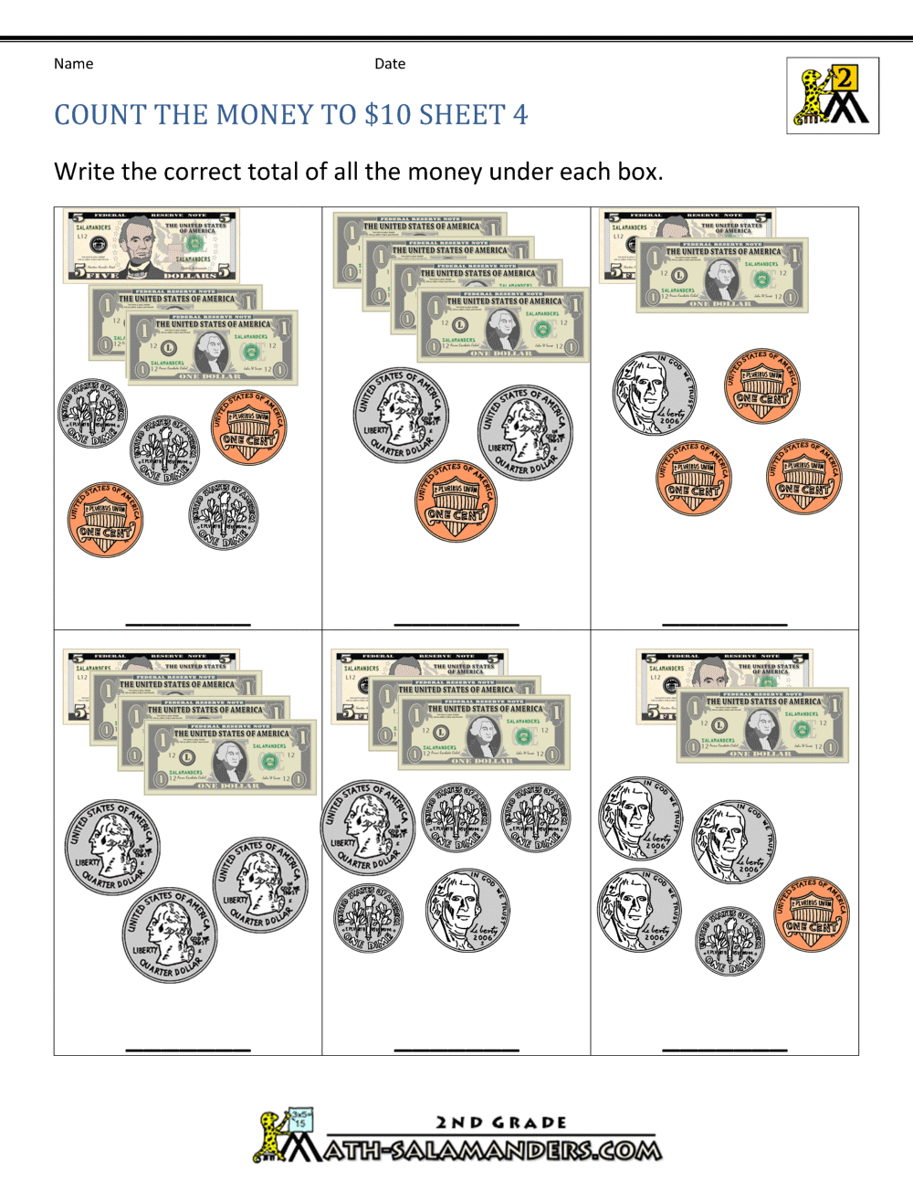 Printable Money Worksheets To $10 - Worksheets Library throughout Free Printable Money Activities