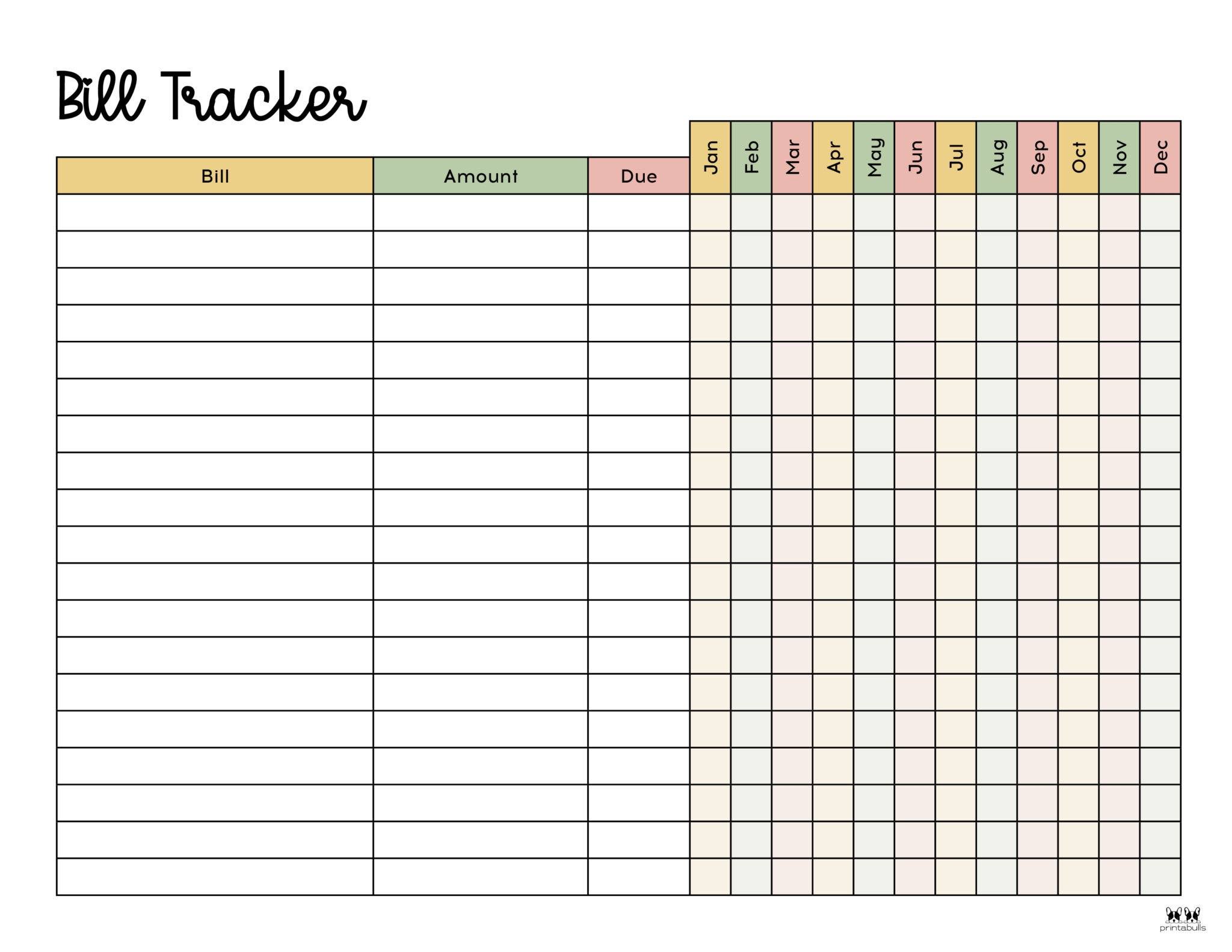 Printable Monthly Bill Organizer - Printable Party Favors with Free Printable Weekly Bill Organizer