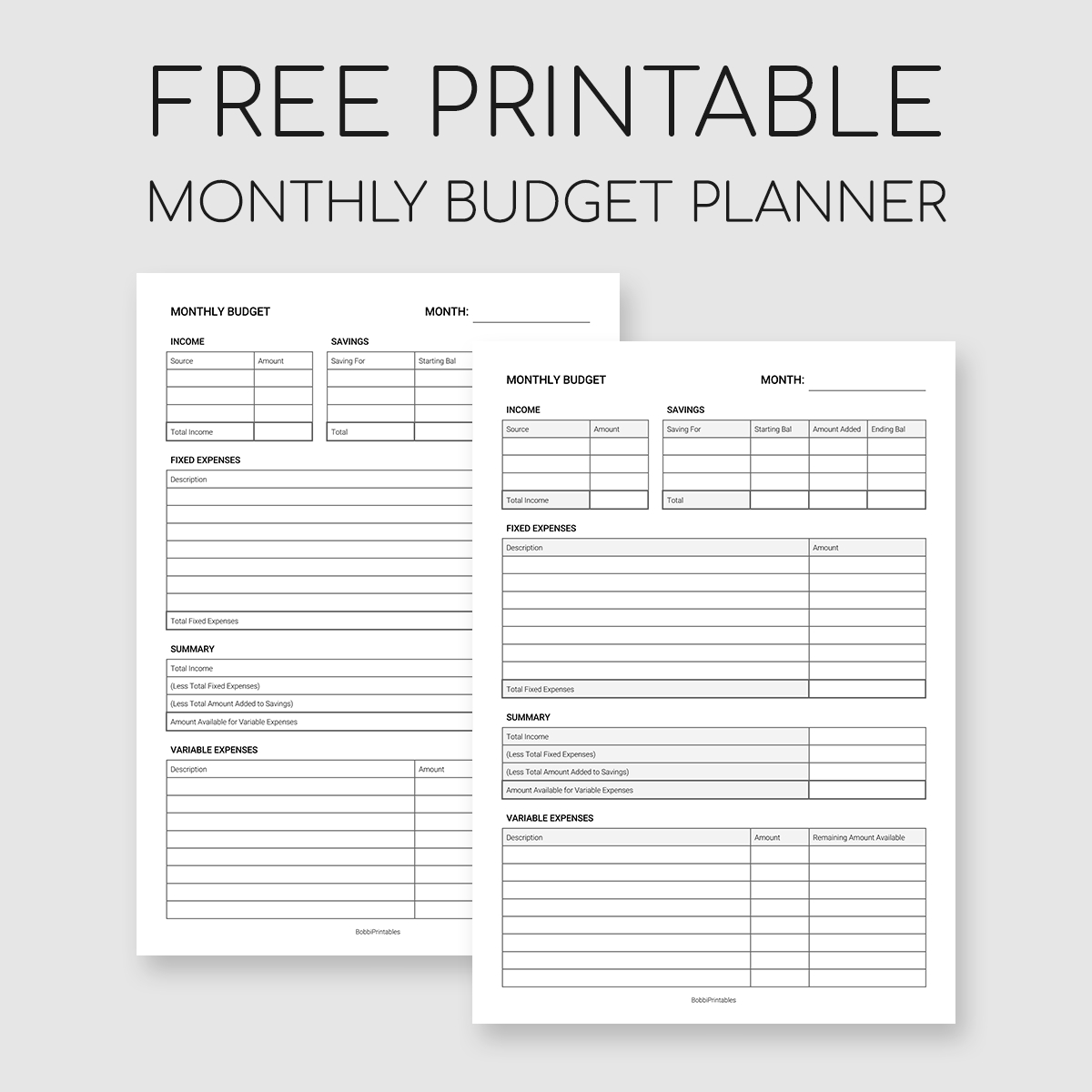 Printable Monthly Budget Planner - Worksheets Library for Budget Binder Printables 2018 Free
