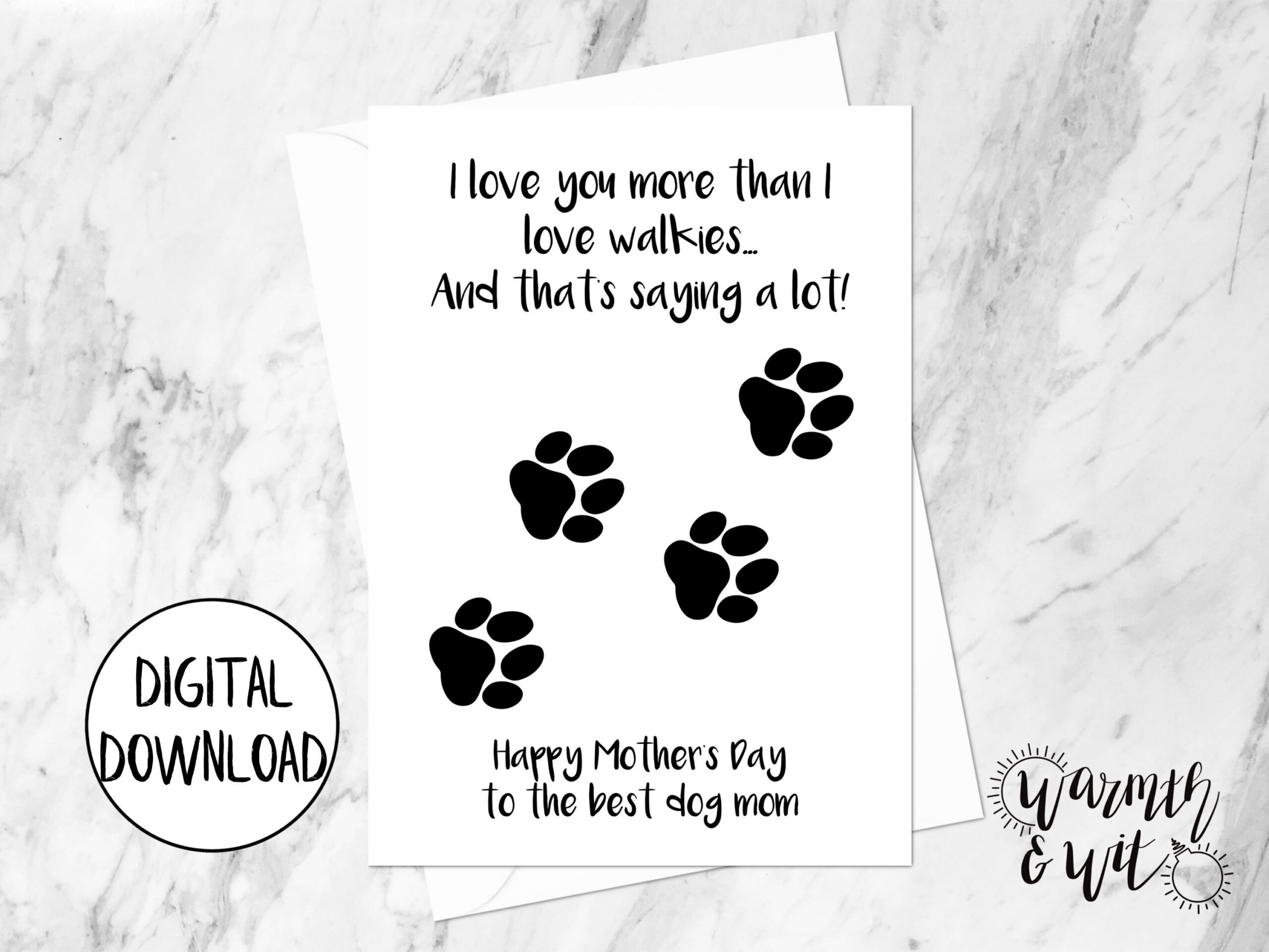 Printable Mother'S Day Card From Dog, Dog Mom Card, Dog Mothers pertaining to Free Printable Mothers Day Card From Dog