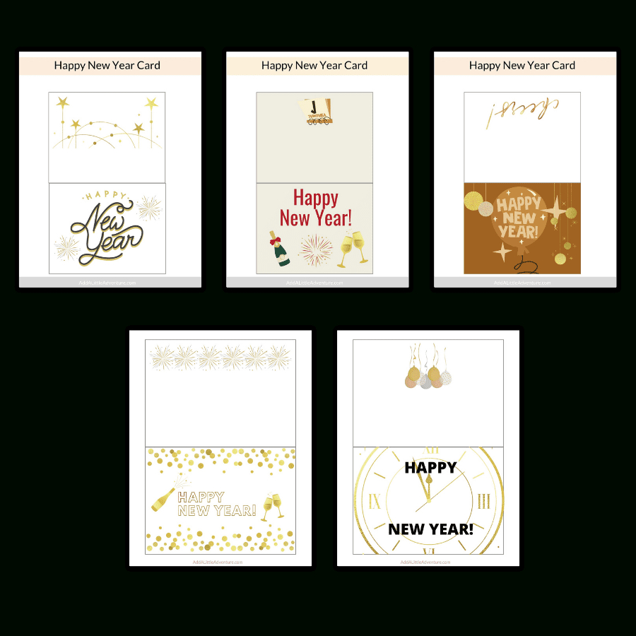 Printable New Years Cards - Add A Little Adventure throughout Free Printable Happy New Year Cards