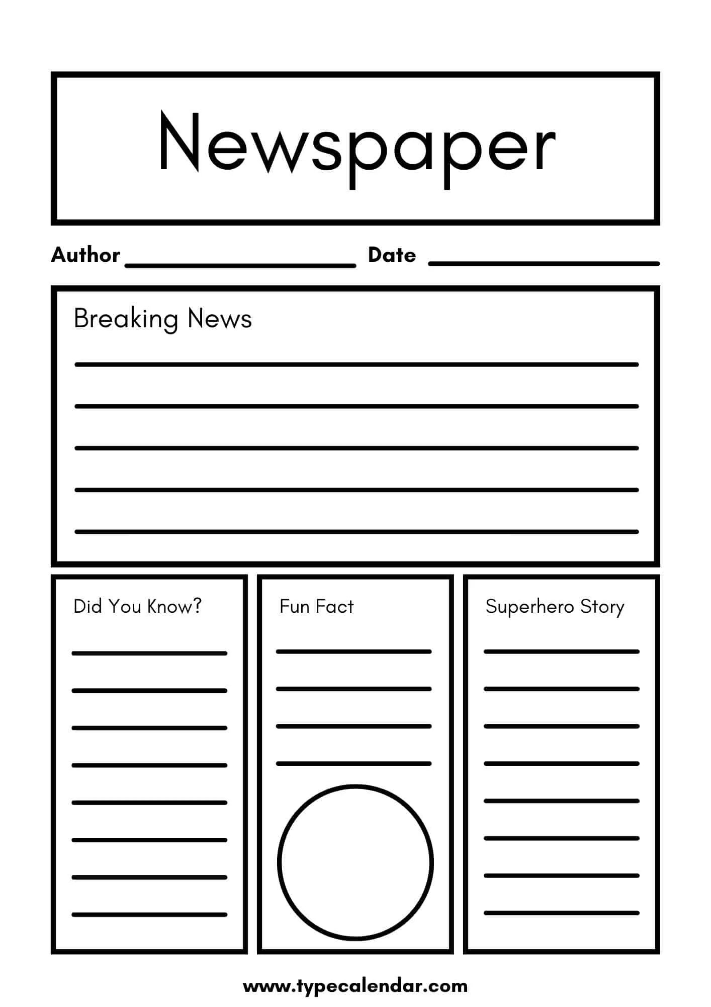 Printable News Articles - Printable Bingo Cards regarding Free Printable Newspaper Templates For Students