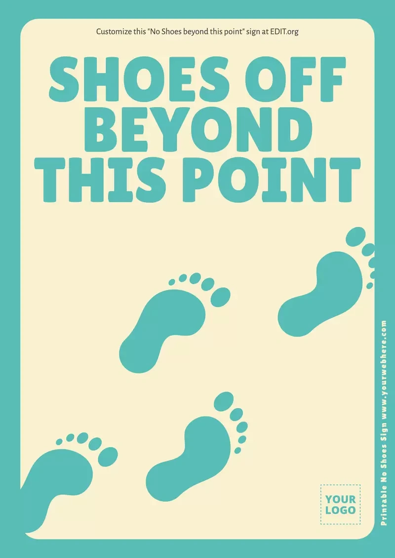 Printable No Shoes Sign Templates regarding Free Printable Remove Your Shoes Sign