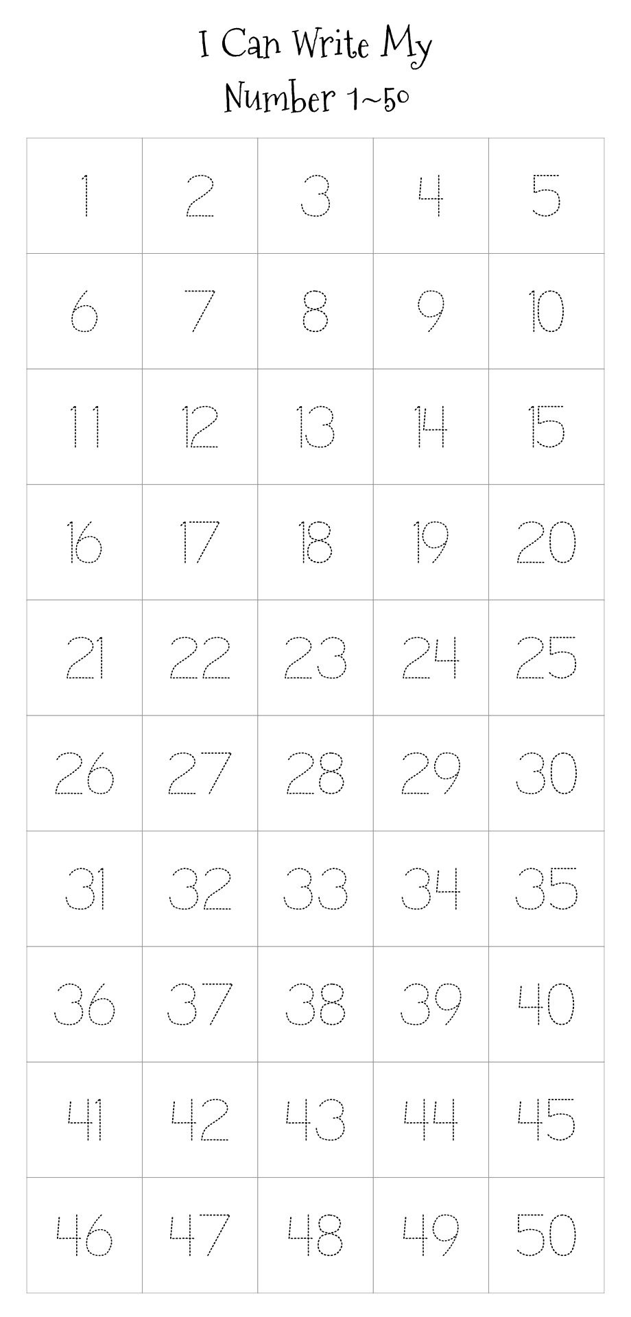 Printable Numbers 1 To 50 Worksheets - Worksheets Library within Free Printable Tracing Numbers 1 50