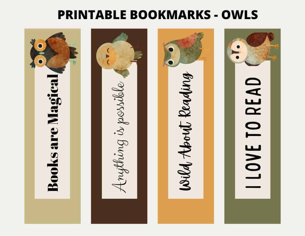 Printable Owl Bookmarks - My Printable Home in Free Printable Owl Bookmarks