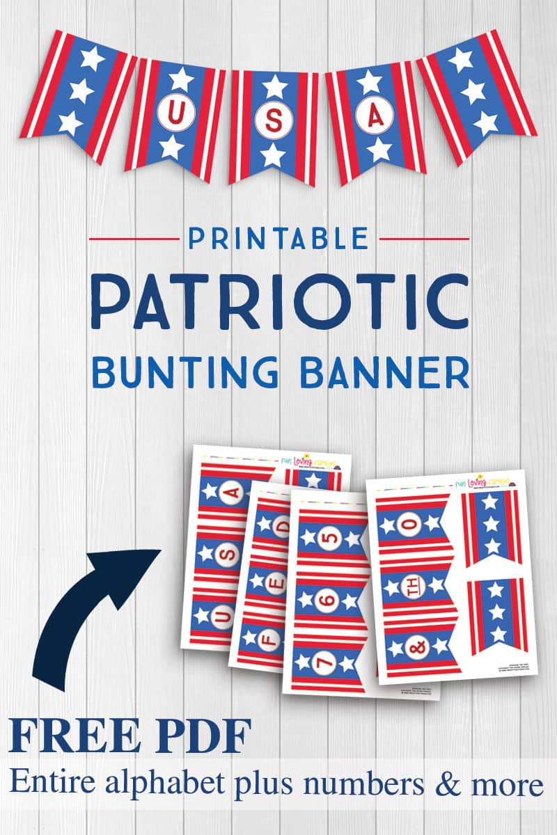 Printable Patriotic Banner With Alphabet And Numbers {Free regarding Free Printable Patriotic Banner