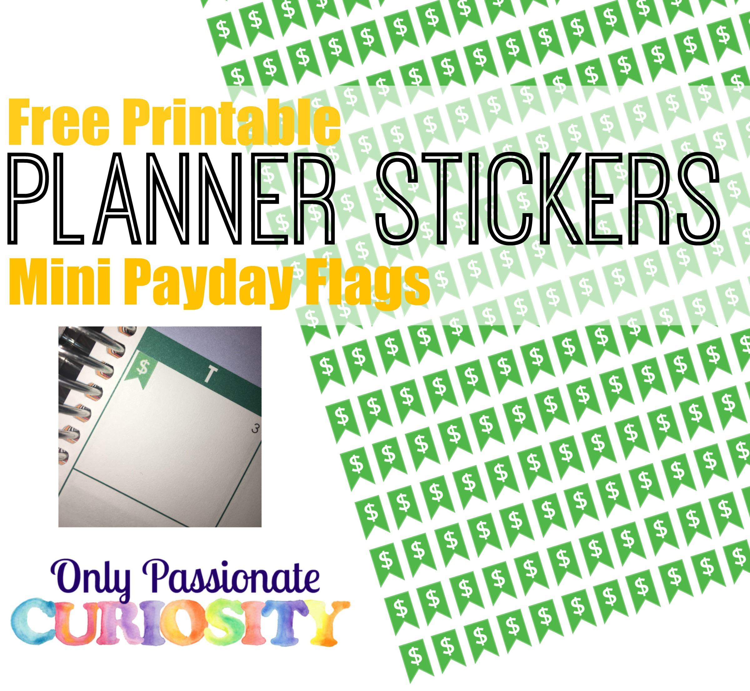 Printable Payday Flag Planner Stickers - Only Passionate Curiosity for Free Printable Payday Stickers