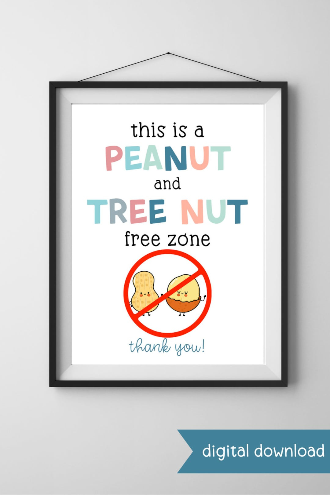 Printable Peanut And Tree Nut Free Zone Sign - Food Allergy Sign pertaining to Printable Nut Free Signs