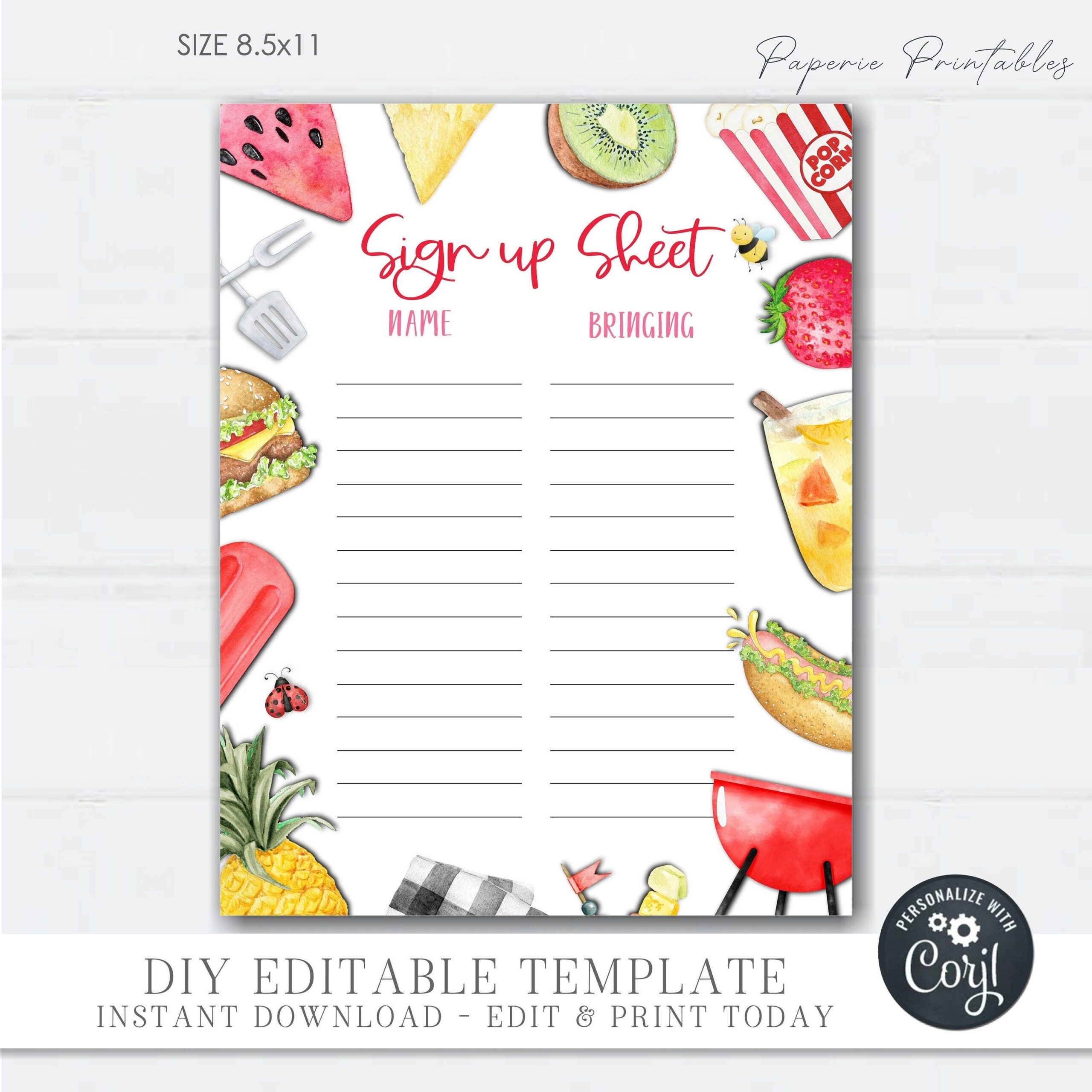 Printable Potluck Sign Up Sheet - Printable Party Favors throughout Free Printable Sign Up Sheets For Potlucks