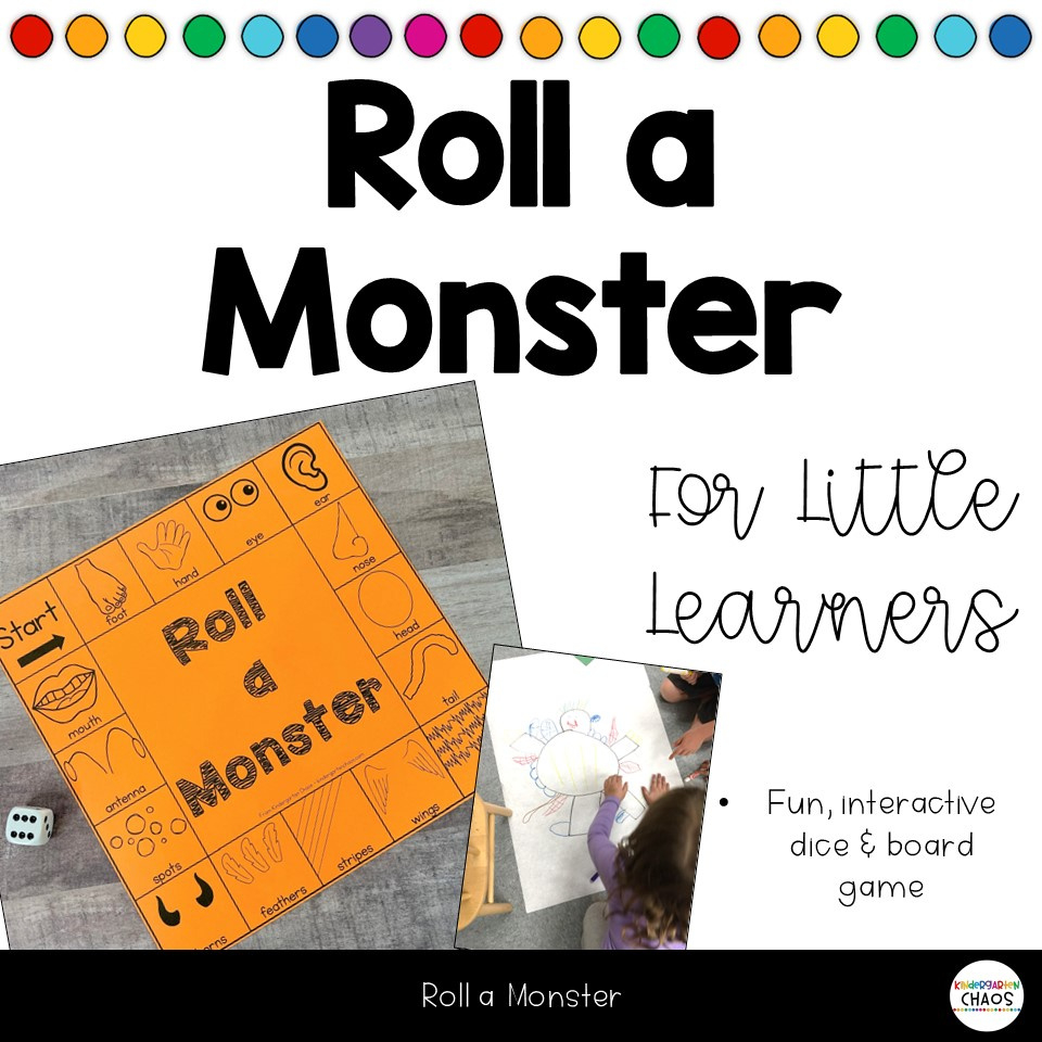 Printable Roll A Monster Game Freebie - Kindergarten Chaos within Roll A Monster Free Printable