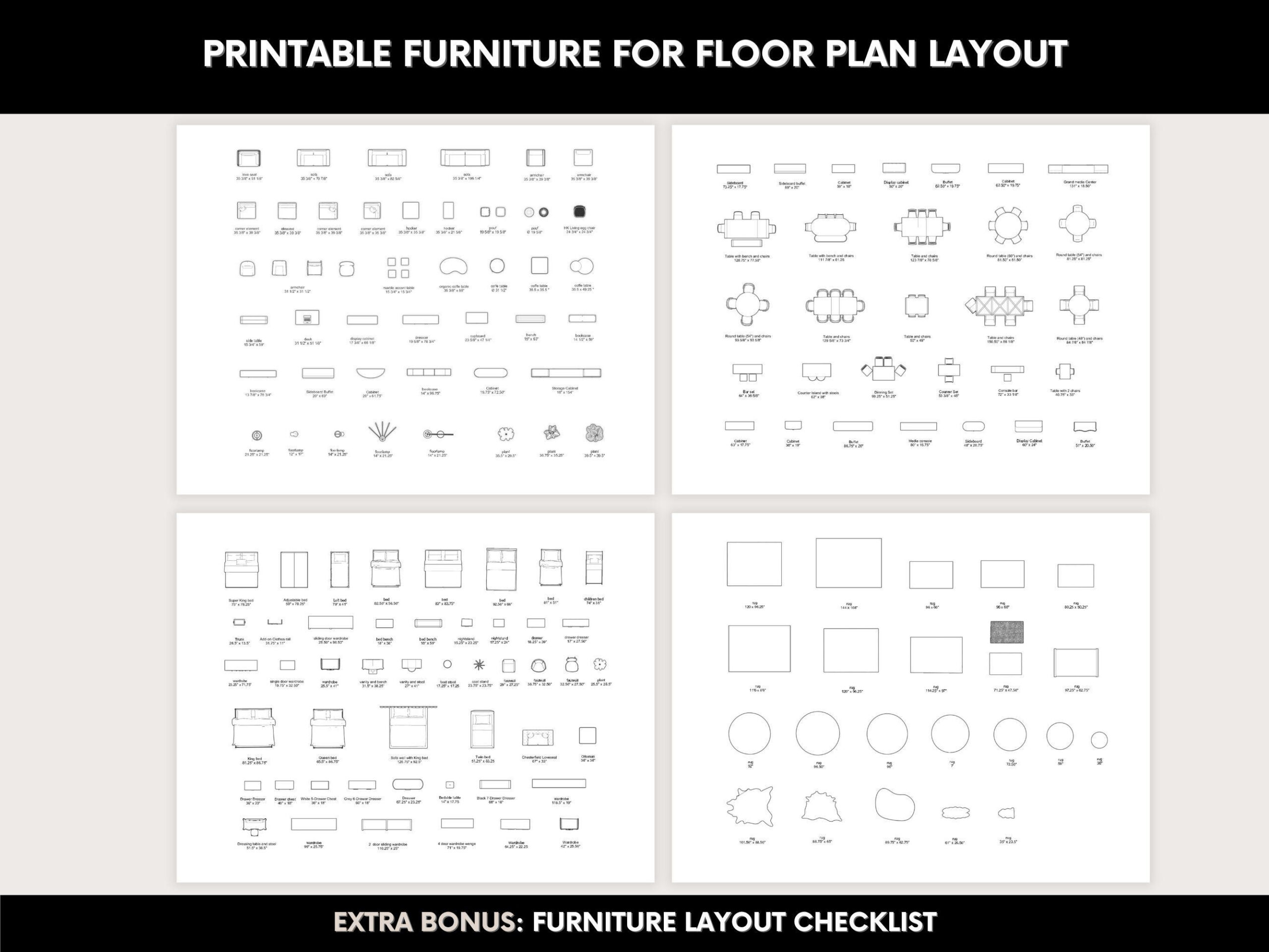 Printable Scale Furniture Templates Interior Design Scale 1/8" Diy regarding 1 8 Inch Scale Furniture Templates Printable Free