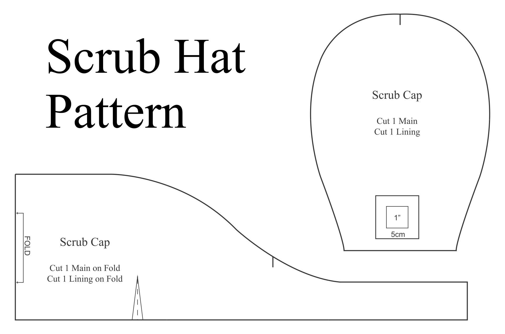 Printable Scrub Hat Pattern | Scrub Hat Patterns, Scrub Caps inside Free Printable Scrub Hat Patterns