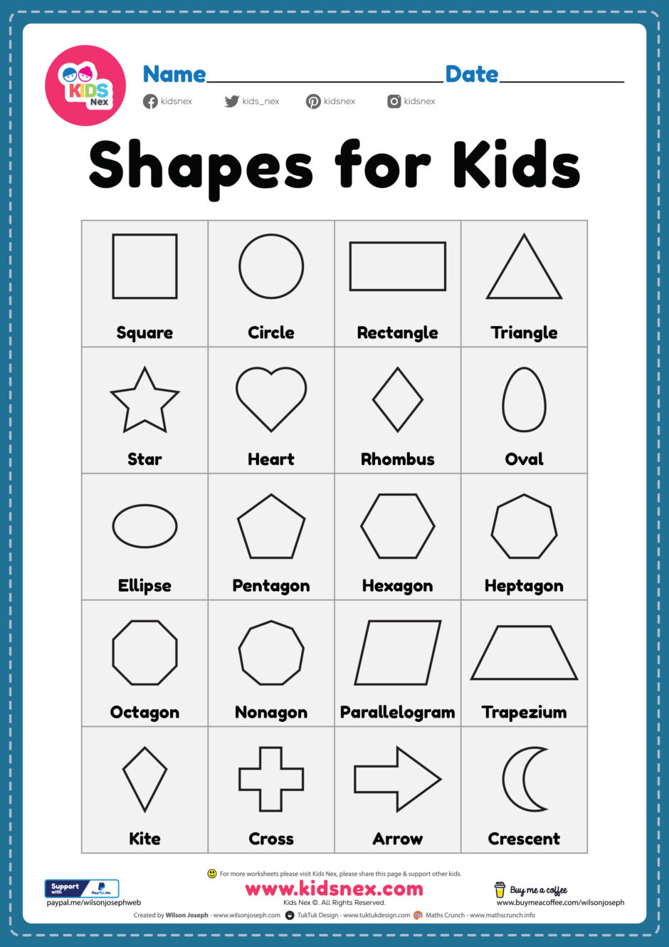 Printable Shapes For Preschool - Free Printable Pdf For Kids within Free Printable Shapes Worksheets