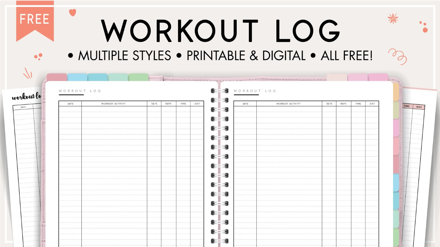 Printable Simple Workout Log Templates - World Of Printables throughout Free Printable Workout Log Template