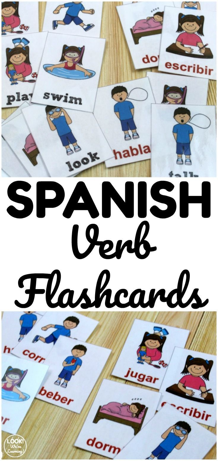Printable Spanish Flashcards: Spanish Verb Flashcards regarding Free Printable Spanish Verb Flashcards