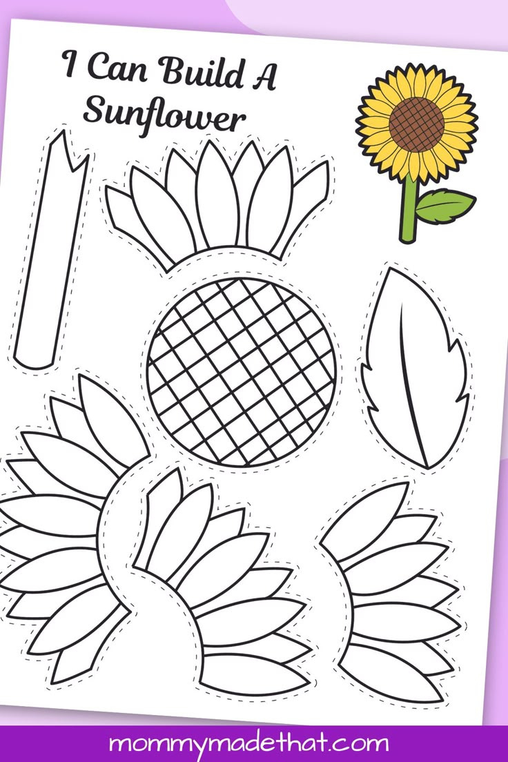 Printable Sunflower Craft Template regarding Free Printable Sunflower Template