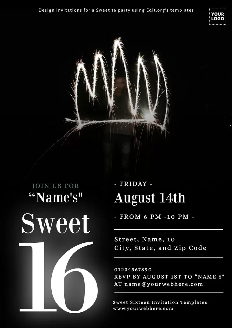 Printable Sweet Sixteen Invitations Online pertaining to Free Printable 16Th Birthday Party Invitation Templates