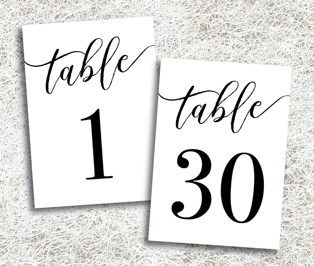 Printable Table Numbers 1 - 30 | Instant Download | Printable throughout Free Printable Table Numbers 1 30