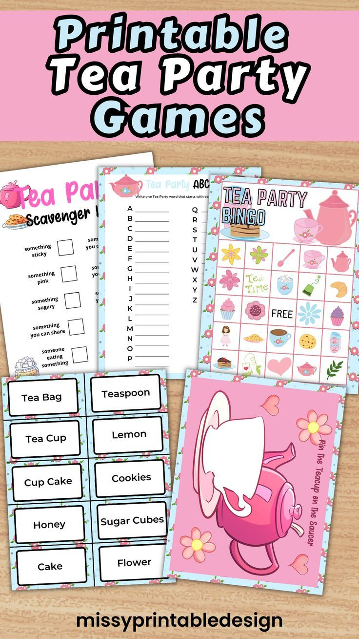 Printable Tea Party Games with Free Printable Tea Party Games