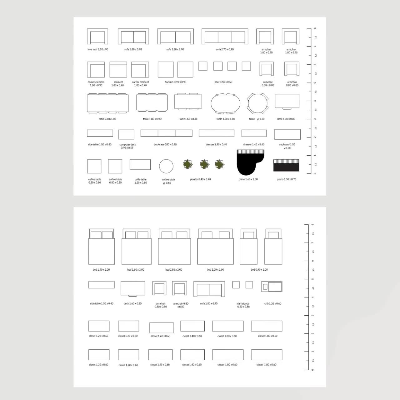 Printable Template Scale Furniture A4 Coloring Page Scale Furniture Floor  Plan 2D Change Living Room Change Bedroom Layout Scale 150 Cm with regard to 1 8 Inch Scale Furniture Templates Printable Free