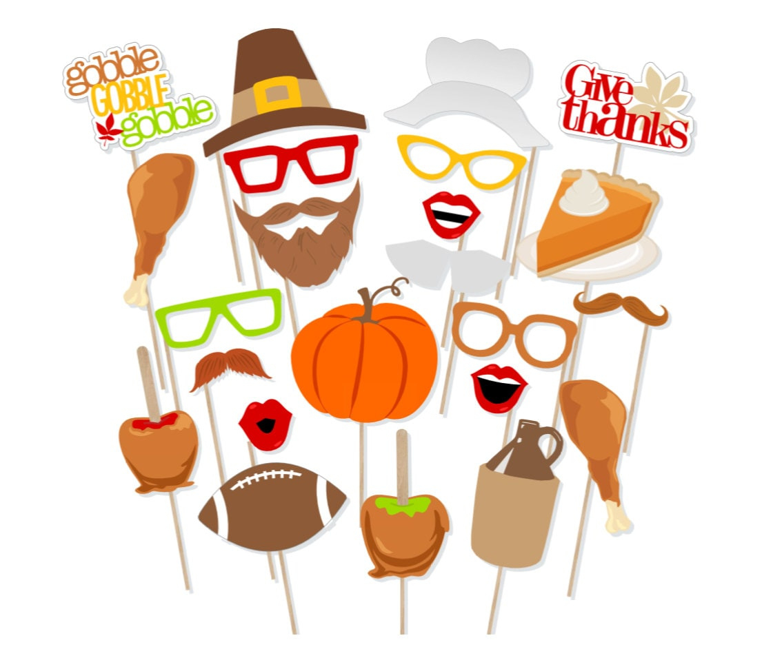 Printable Thanksgiving Photo Booth Props - Instant Download Thanksgiving  Photobooth Props - Turkey Props - Pilgrim Props - Fall Photo Booth for Free Printable Thanksgiving Photo Props