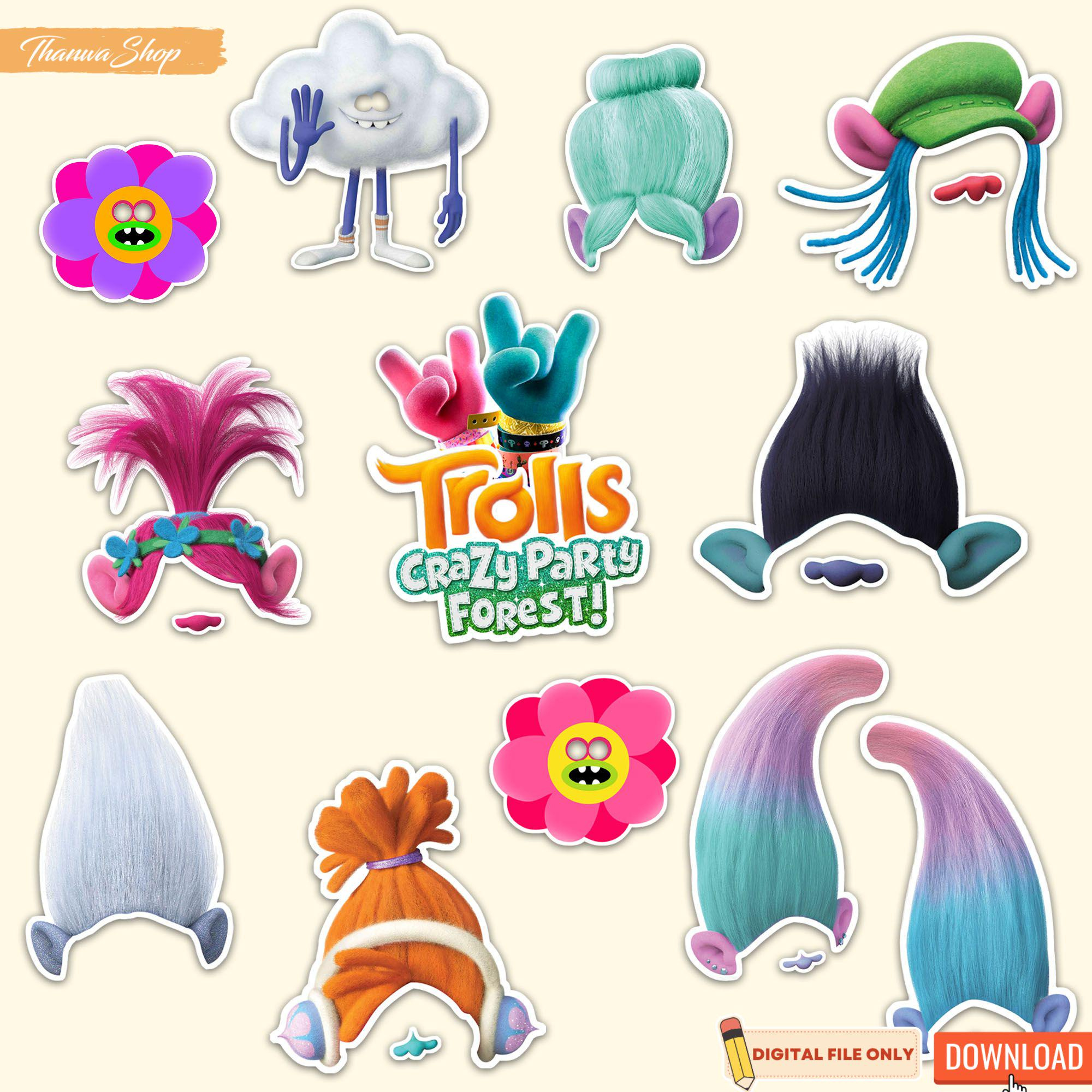 Printable Trolls Characters For Kids Photo Booth Props, Trolls with regard to Free Trolls Photo Booth Props Printable