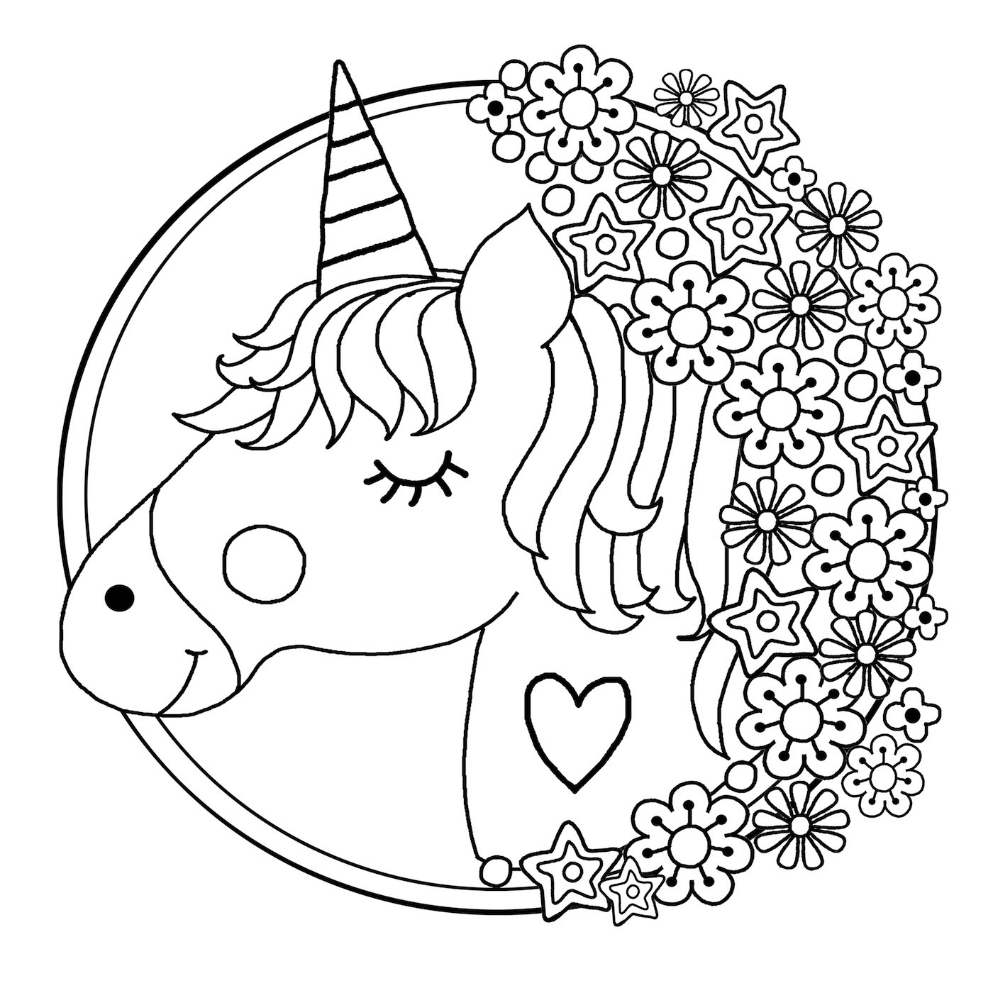 Printable Unicorn Colouring Pages For Kids - Michael O&amp;#039;Mara Books in Unicorn Printable Free