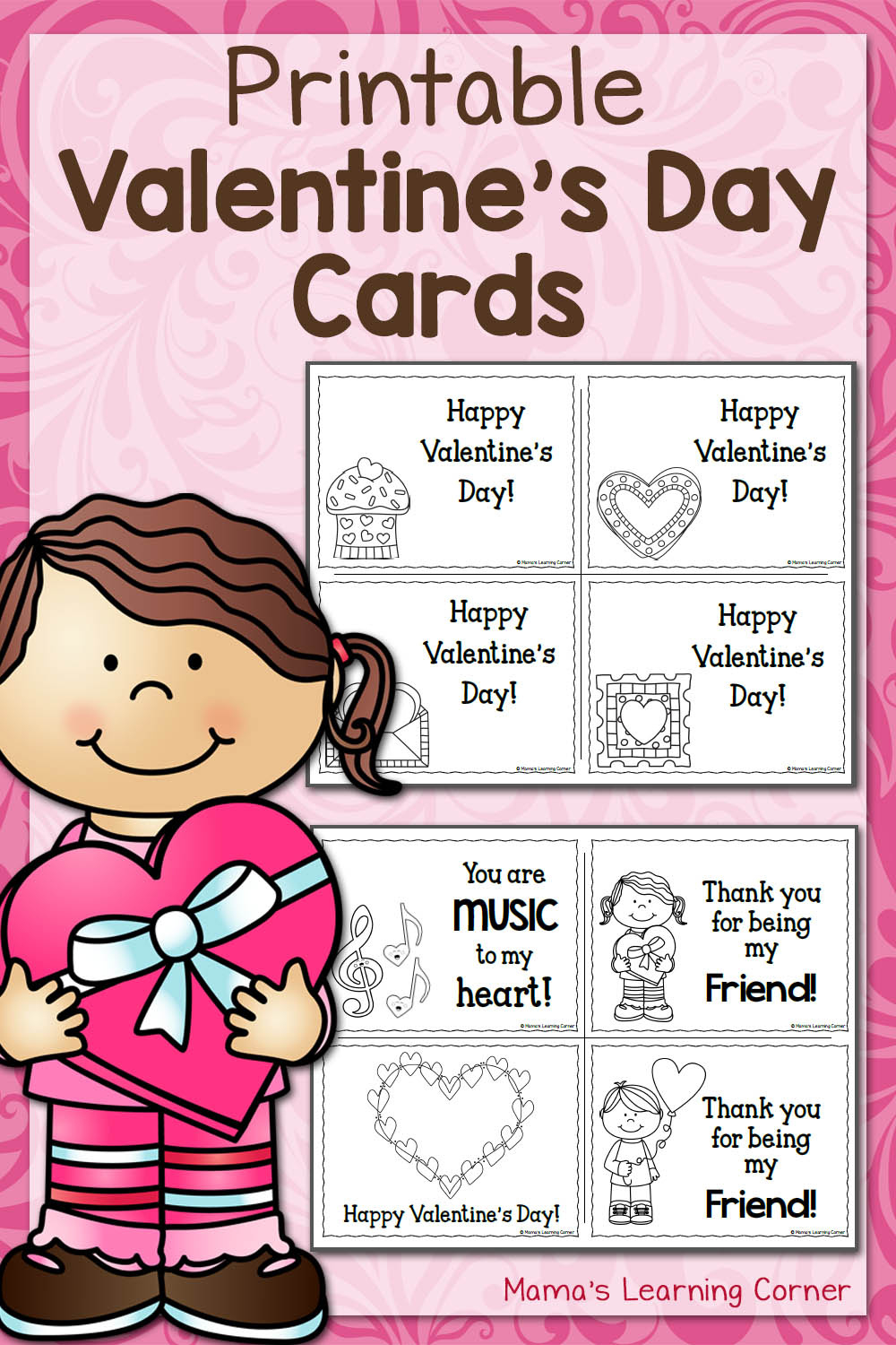 Printable Valentine'S Day Cards - Mamas Learning Corner regarding Free Printable Valentine Cards For Preschoolers