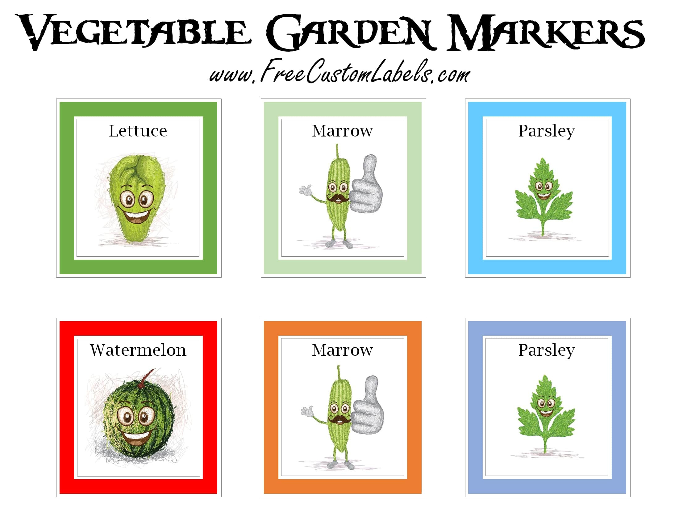 Printable Vegetable Garden Markers | Free Instant Download throughout Free Printable Plant Labels
