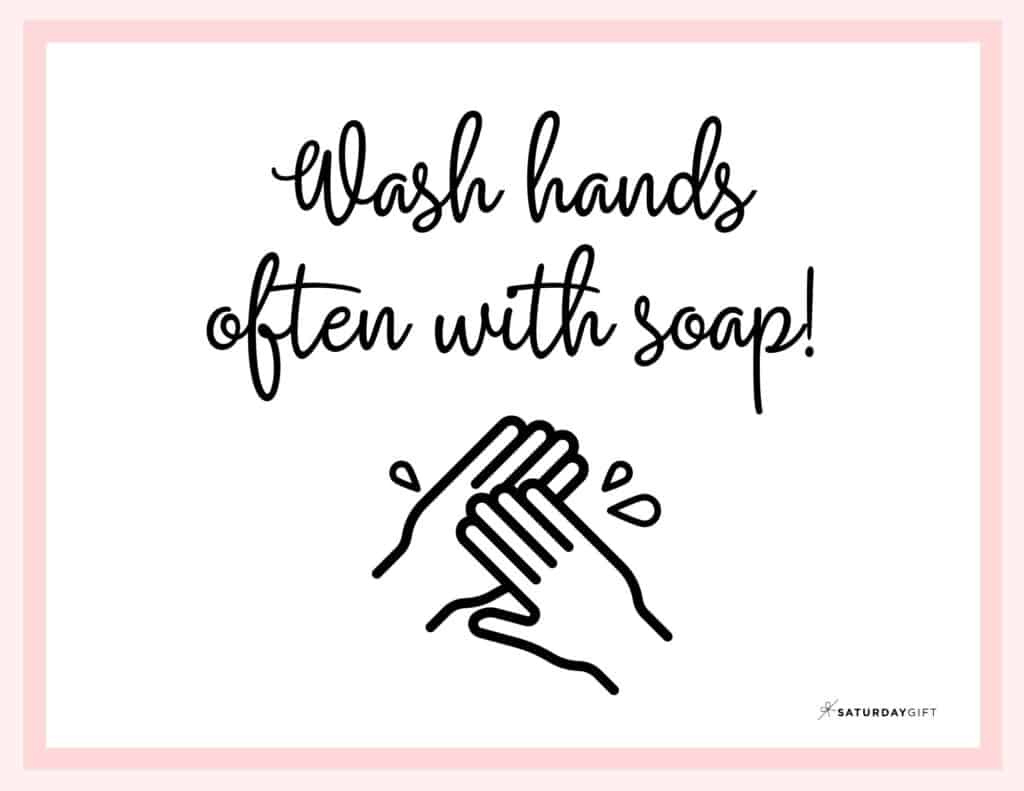 Printable Wash Hands Sign - Cute (& Free!) Wall Art Designs in Free Wash Your Hands Signs Printable