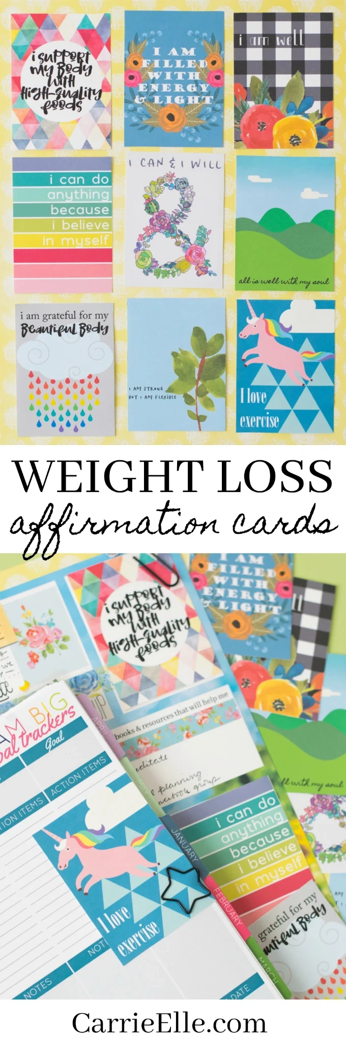 Printable Weight Loss Vision Board Template - Carrie Elle regarding Free Weight Loss Vision Board Printables