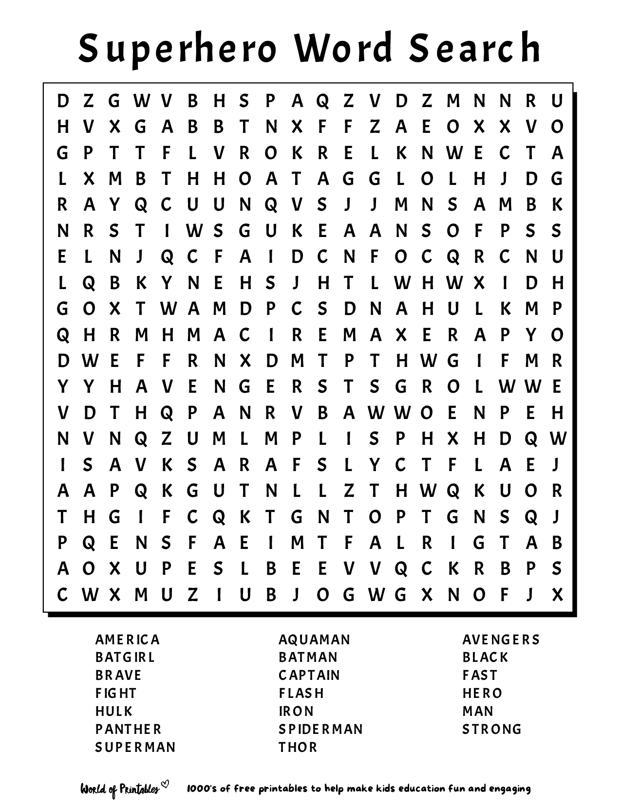 Printable Word Search | World Of Printables - Worksheets Library intended for Word Search Free Printables For Kids