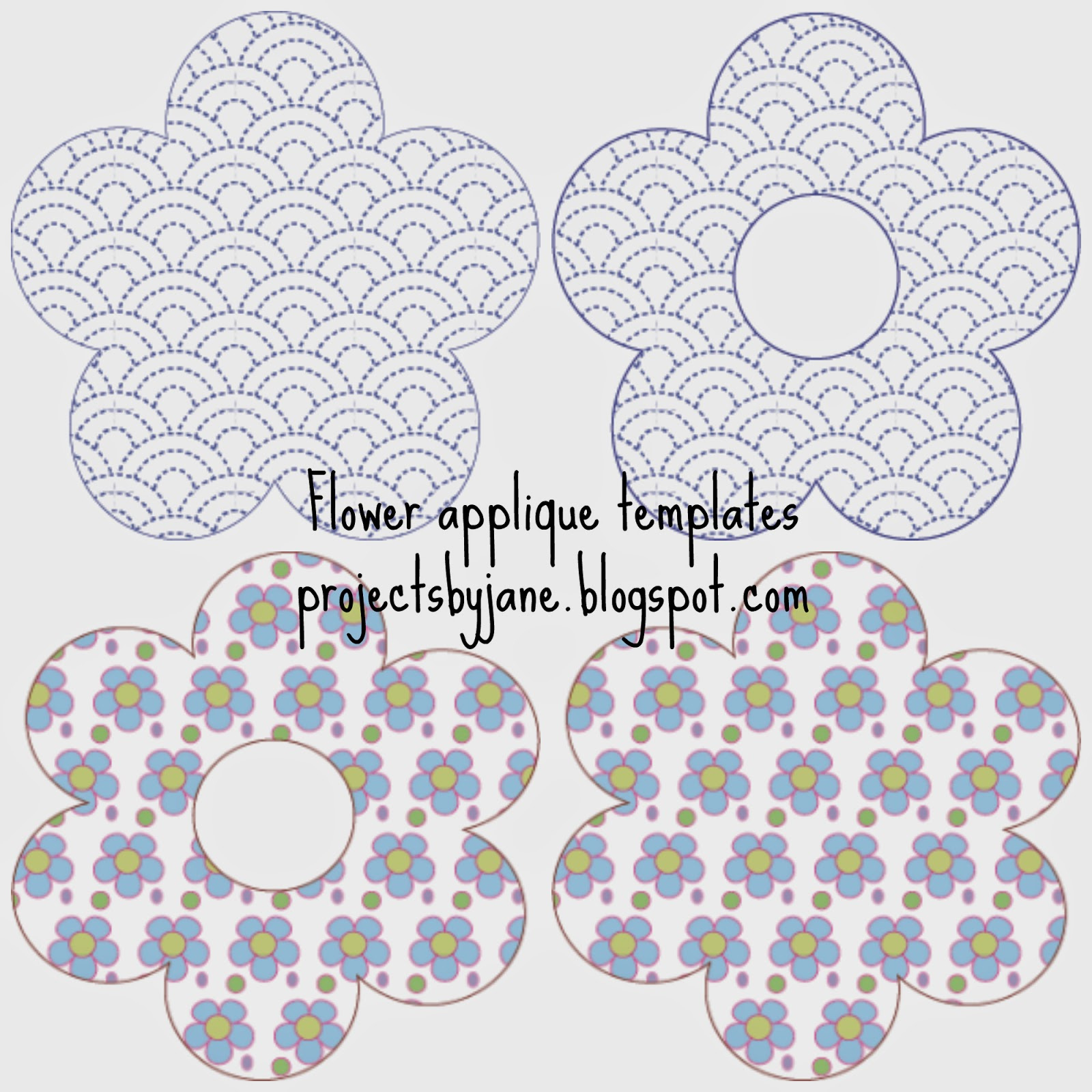 Projectsjane: Free Flower Applique Templates with Free Printable Flower Applique Patterns