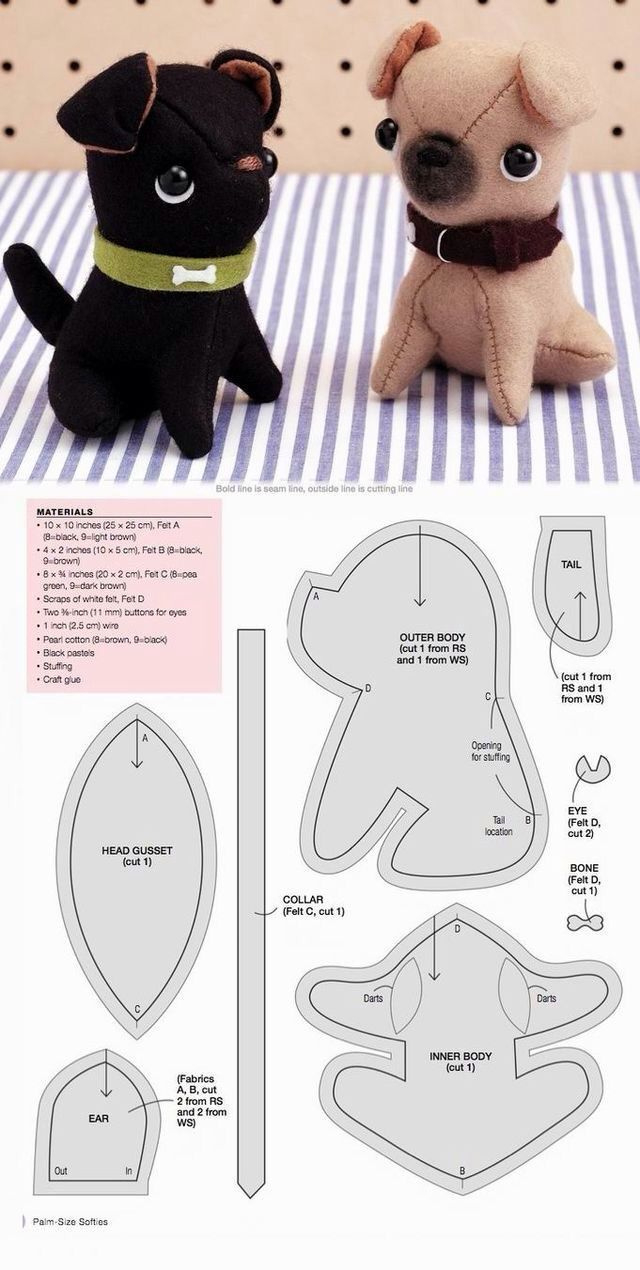 Pug Plush Pattern Cute Sewing Pattern Printable throughout Dog Sewing Patterns Free Printable