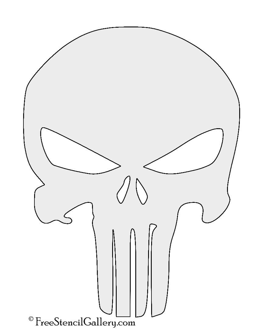 Punisher Skull Symbol Stencil | Free Stencil Gallery - Worksheets with Skull Stencils Free Printable